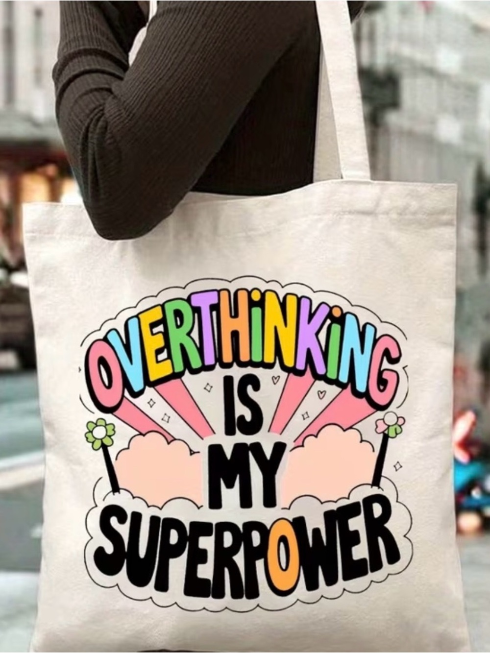 Overthinking Is My Superpower Tote Bag ‼️Free with 2 or More Item Bundle‼️